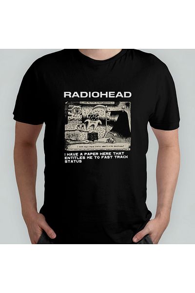 Pixxa Μοντέλο μπλουζάκι Radiohead 100% Cotton Crew Neck - 1