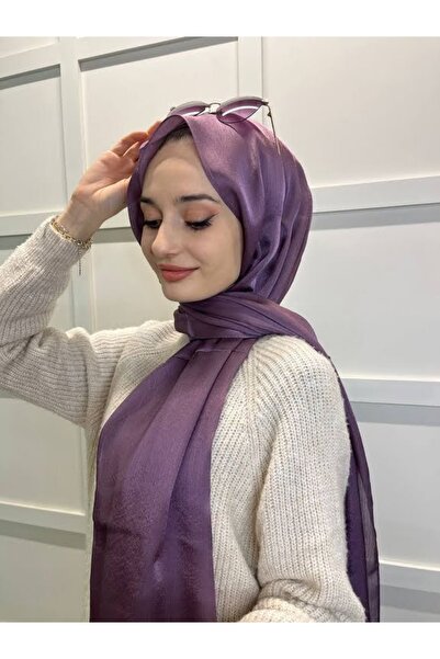 Cosie Lavinse Janjan Abiye, Janjanlı Şifon Şal 00723 Açık Mürdüm