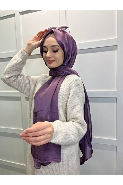Cosie Lavinse Janjan Abiye, Janjanlı Şifon Şal 00723 Açık Mürdüm