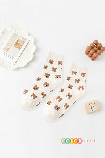 Color Socks Комплект от 3 сладки дамски чорапи с шарка на мече (ИЗКЛЮЧИТЕЛНО МЕКИ)
