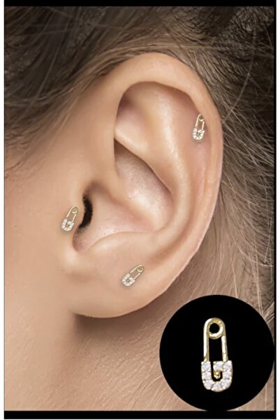 BY DİLEK ÇETİN ACCESSORY Çelik Çengelli Iğne Figürlü Kıkırdak Helix Tragus Piercing (1adet)