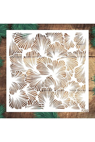 STENCİLTASARIM Stencil Tasarım F202 Ginko - Dekoratif Duvar, Eşya, Fayans,kum...