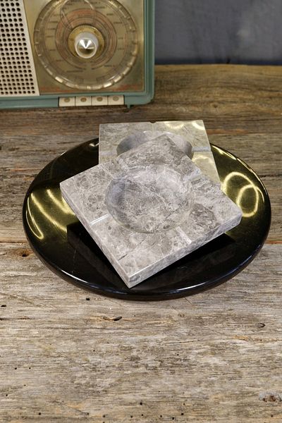 Voodo Concept Tundra Gray Marble Ashtray 12x12x2 Cm