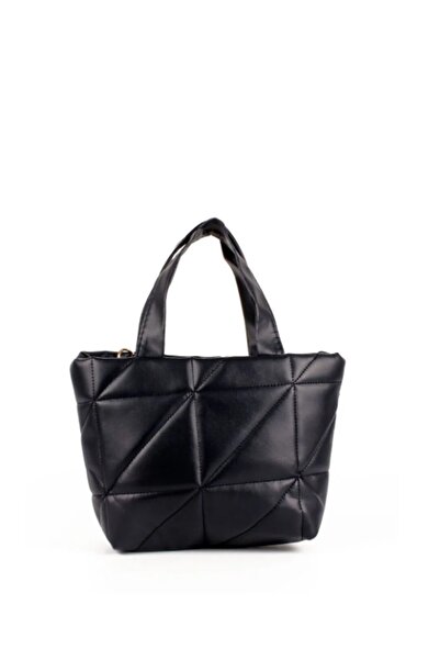 ikosga Çift Saplı Omuz Askılı Kapitone Siyah Çanta En:28 Cm Boy:21 Cm Küçük boy