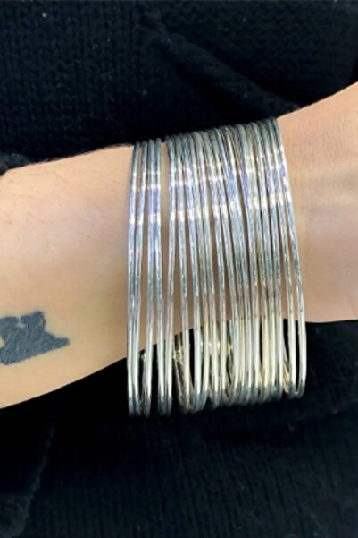 UBUH SHOP Kuyumcu Kibrit Çöpü Model Tekli Silver Kadın Çelik Bilezik