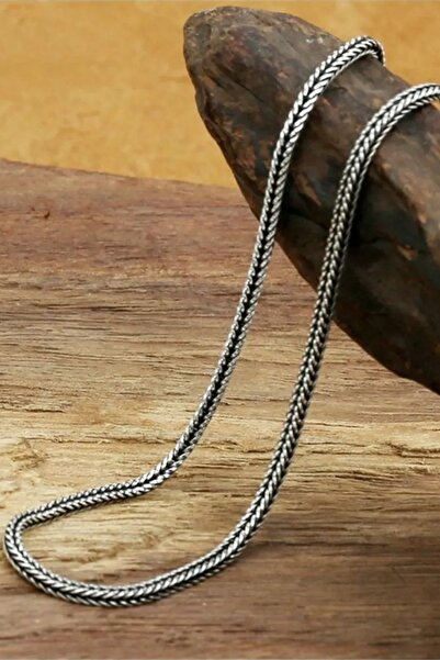 UBUH SHOP Silver Tilki Kuyruğu Model Ezme Unisex Çelik Kolye