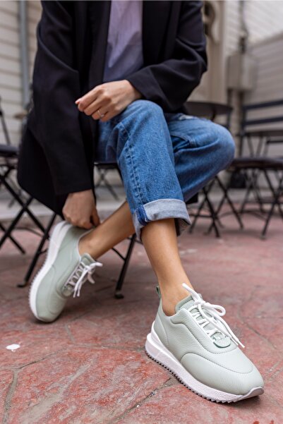 ANGELİNA JONES Dámské zelené tenisky z pravé kůže Avakodo Tobias