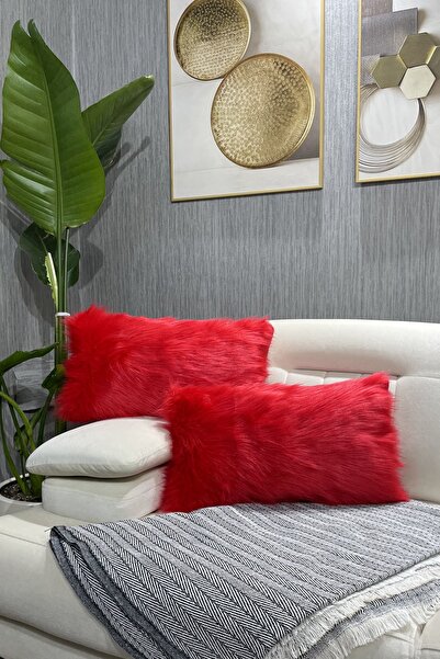 Paris Life غطاء وسادة قطيفة من القماش الفاخر المستورد - أحمر