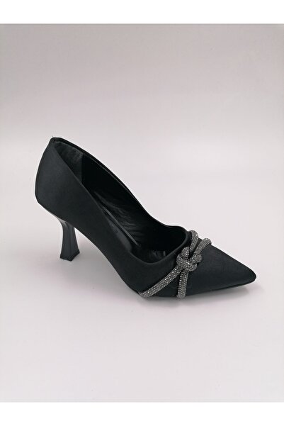 SOLMAZ Tiemo crni satenski stiletto