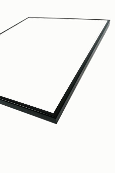 Linacci Üçlü Siyah Alüminyum Metal Çerçeveli Dairesel Siyah Beyaz Camlı Poster Tablo Seti