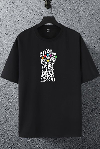 macklin تي شيرت مطبوع كبير الحجم للرجال والنساء من الجنسين Marvel Avengers In...