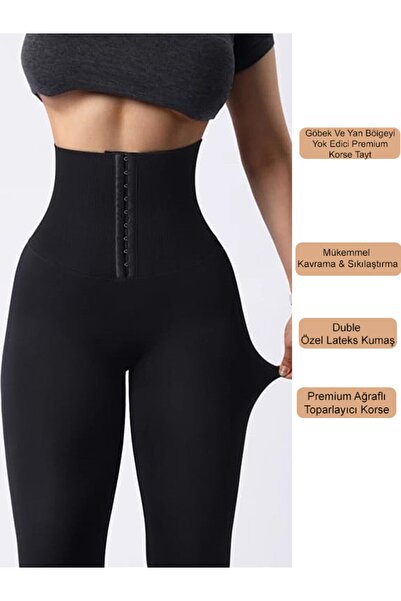 secret moda Colanți cu corset ajustabili din dantelă pentru aplatizarea burti...