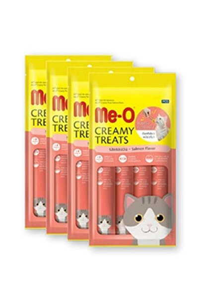 me-o Creamy Treats Somonlu Kedi Kreması Ödülü 60 gr 4 Paket Eksprespet Meo So...