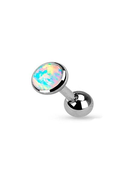 MAZEN White Opal Stone Surgical Steel Tragus Helix Piercing Earring One Piece 6 Mm