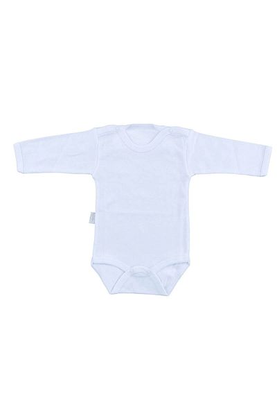 Sebi Bebe Baby White Cotton Long Sleeve Snap Body Sb157