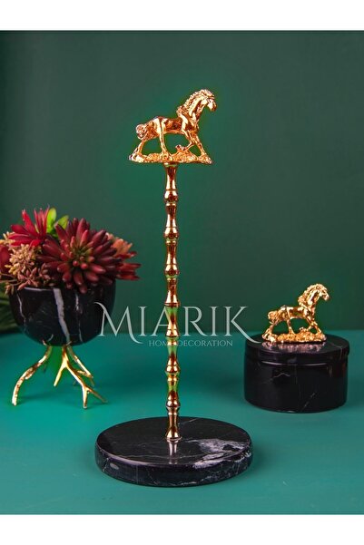 MIARIK DESIGN & DEKORASYON Mermer At Peçetelik Havluluk Kağıt Havluluk (gold)