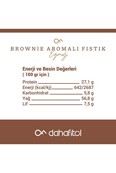 Dahafitol Brownie Aromalı Fıstık Ezmesi 360 Gr