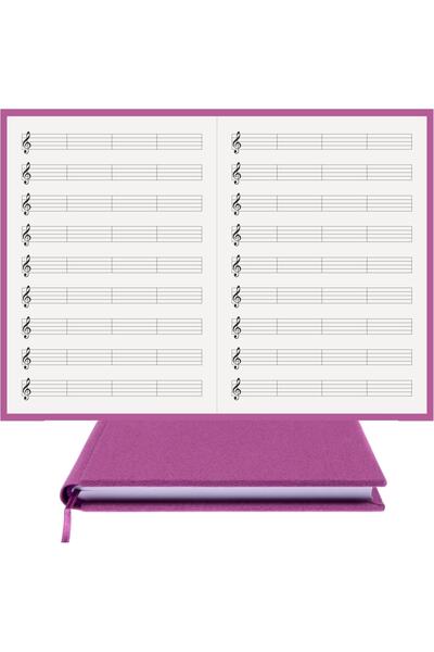 BİDEFTER Music Notebook (LEFT KEY CUT LINE) 100% Handmade, Hand Stitched - Vi...