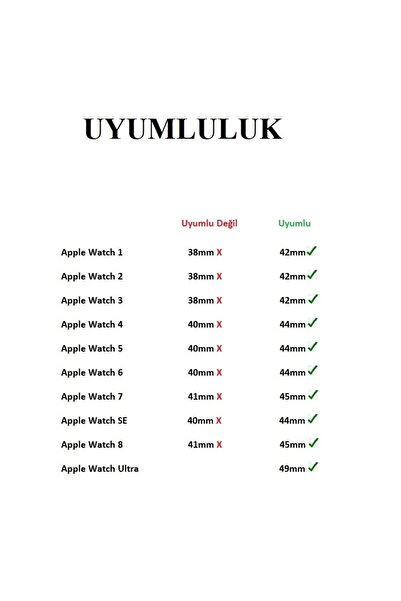 Tagomoon Apple Watch Serisi 1 2 3 4 5 6 7 Se 8 Ultra Uyumlu Kordon 42mm/44mm/45mm/49mm Jel Silikon Spor Kayış