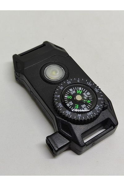 Firebird Takı Aksesuar Ve Kamp Malzemeleri Fire Starter, LED Light, Compass and Whistle Feature Clip