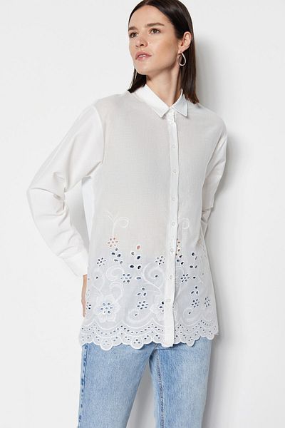 Trendyol Modest Hemde - Ecru - Regular Fit
