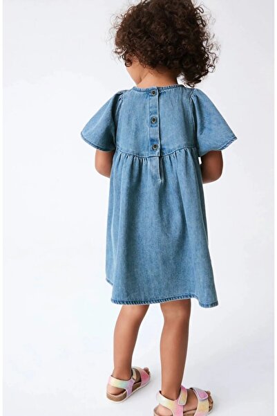 Pink Hippo Kids Καλοκαιρινό τζιν φόρεμα με μανίκια για κορίτσια