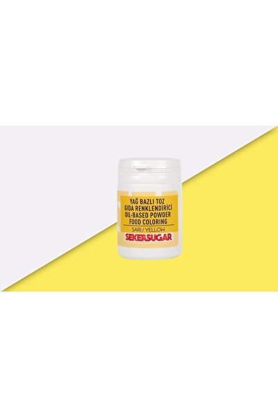 ŞEKER & SUGAR Şeker Sugar Yağ Bazlı Toz Gıda Boyası 25 gr Sarı Apsal