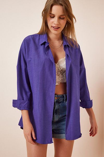 Happiness İstanbul Női lila Oversize hosszú Basic ing DD00842