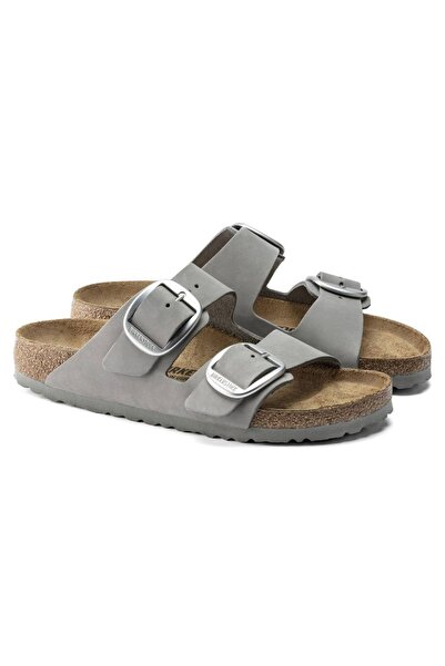 Birkenstock Arizona Big Buckle Nubuck Women's Gray Slippers