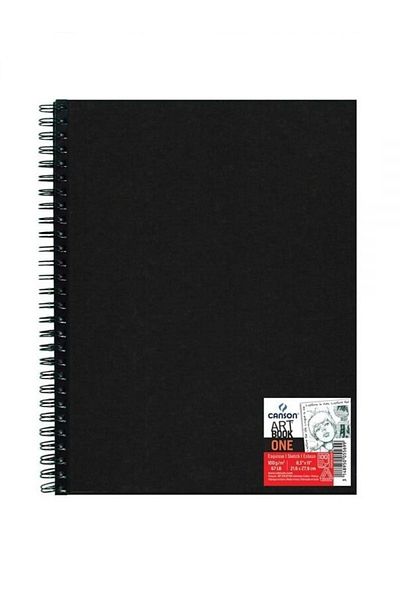Canson Art Book One Hard Cover Spiral Sketch Drawing Notebook 100 Gr21.6x27.9 cm80 Sheets