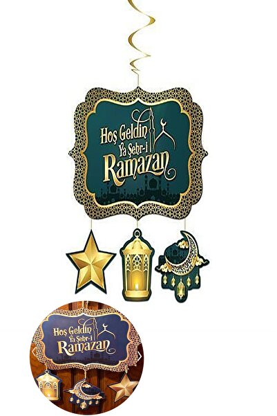 Parti dolabı Hoşgeldin Ya Şehr-i Ramazan Yazılı Asma Tavan Kapı Sarkıt Süsü Ramazan Bayramı Oda Süs 130x33 Cm