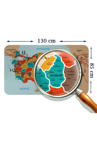 Doğal Tercih 3886XL Model Educational and Tutorial World and Turkey Map Children's Room Wall Sticker