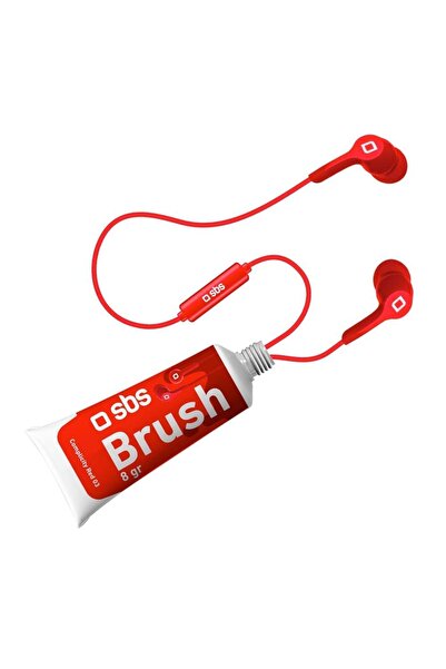 SBS 61268 Teearpaıntr Brush Mikrafonlu 3,5 Jack'lı Mikrafonlu Kulaklık Kırmızı