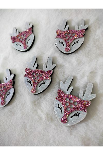damlakids Felt Figure Gliter Gazelle / Deer Pink 5 Pieces