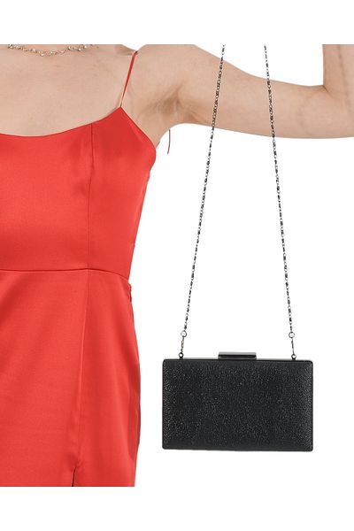 Biçanta Culoare Neagră Cu Carcasă Neagră Model Cristal Piele Mate Geantă Rochie De Seară Geantă De Seară Geantă De Mireasă