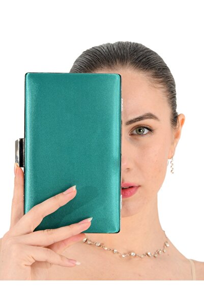 Biçanta Πράσινο Χρώμα Σατέν Βραδινό Φόρεμα Τσάντα Βραδινή Τσάντα Αρραβωνιαστι...