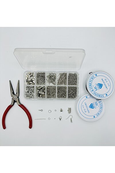 Egem aksesuar 713 Adet Küpe Kolye Bileklik Yapım Seti Takı Malzemeleri Takı Y...
