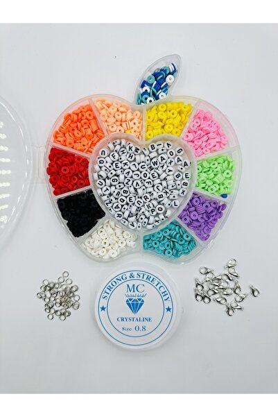 Egem aksesuar Egm Aks 11 Renk Fimo Kum Boncuk Karışık Set Misina Ve Kapama Ap...