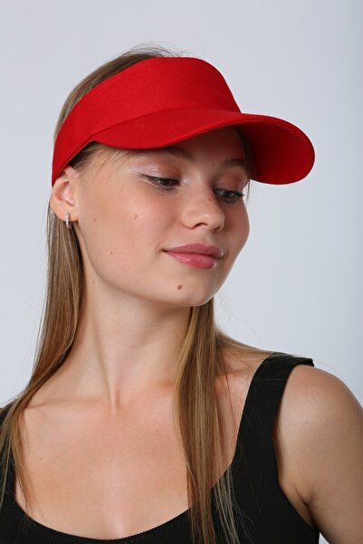 BALIENTE Pălărie roșie pentru femei Tenisci, cu vizor deschis, reglabilă, din...