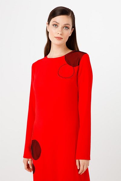 Esswaap Mesh - Crashlı Dress Red