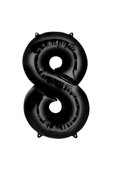 parti sürprizi Black 8 Number Foil Balloon 100 Cm 1 Piece