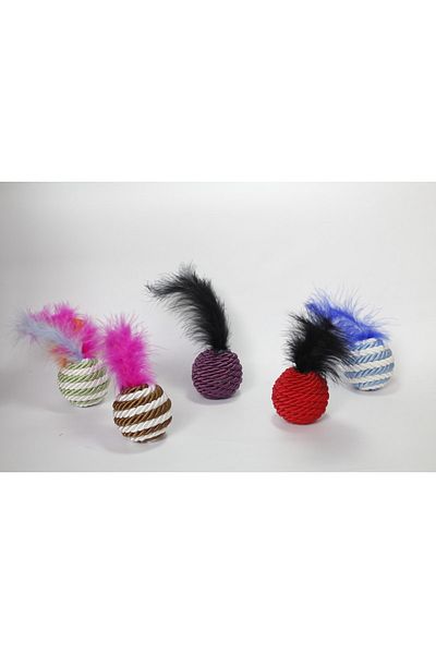 SEKTÖR MAĞAZA Furry Straw Ball Cat Toy Blue