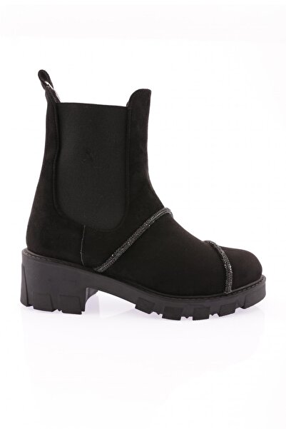 DGN Md1563 Women's Silver Stone Stretch Detailed Boots