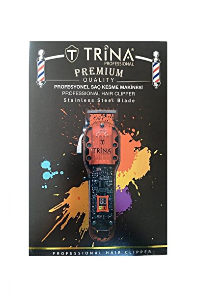 Trina Profesyonel Saç Sakal Kesme Makinesi Trnsacks0055 Şarjlı Turuncu Şeffaf