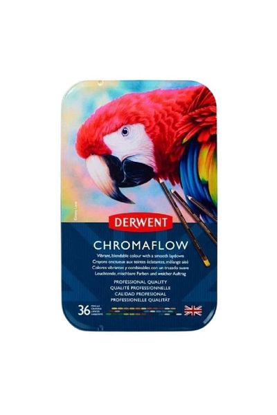 Derwent Chromaflow Dry Paint Pen Set Metal Box 36 Pieces