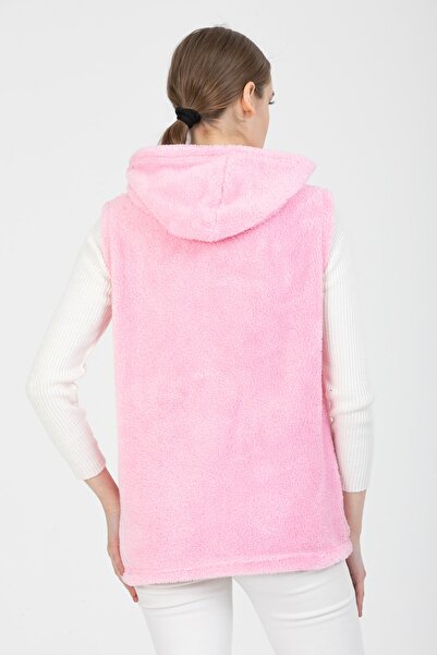MODA VUSLAT Women's Pink Short Fleece Vest