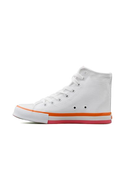 Benetton Bn 30189 White Orange Women's Casual Shoes Bn-30189-white-orange White