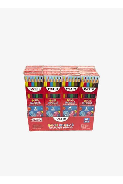Fatih Curd Colour 6 Colors Long Size - 24 Pieces (1 Pack)