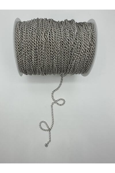 Egem aksesuar Metre Gümüş Renk Metal Metrelik Zincir Takı Zinciri/kolye Bilek...