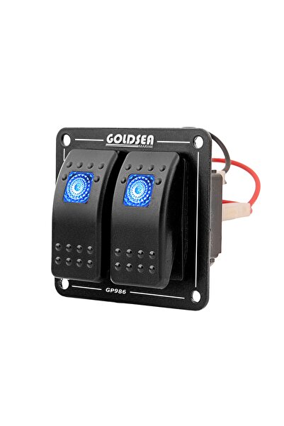 SomayStore Tekne Carling Switch Panel 2 Anahtar Slim Model 12/24v Mavi Işık